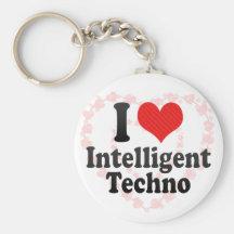 I Love Intelligent+Techno Keychains