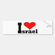 I love Israel - with large red heart Bumper Sticker