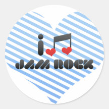 I Love Jam Rock Stickers