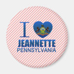 I Love Jeannette, PA Refrigerator Magnets