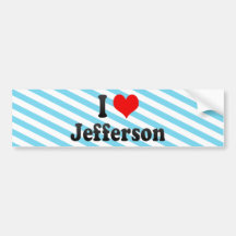 I Love Jefferson, United States Bumper Stickers