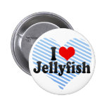 I Love Jellyfish Pinback Buttons