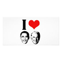 I Love Jobama red plain Picture Card