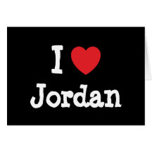 I love Jordan heart custom personalised Card