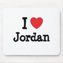 I love Jordan heart custom personalised Mouse Mat