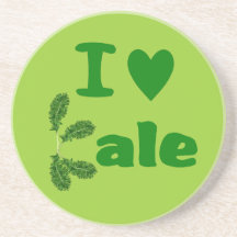 I Love Kale (I Heart Kale) Vegetable/Gardener Beverage Coasters