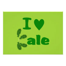 I Love Kale (I Heart Kale) Vegetable/Gardener Custom Announcement
