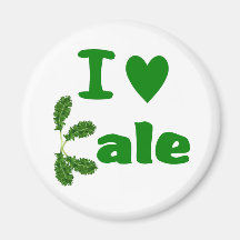 I Love Kale (I Heart Kale) Vegetable/Gardener Magnets