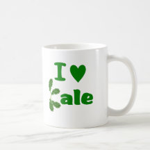 I Love Kale (I Heart Kale) Vegetable/Gardener Coffee Mugs