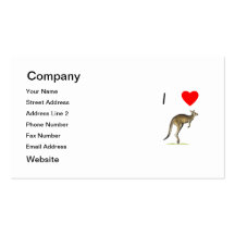 I Love Kangaroos (2) Business Card Templates