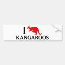 I Love Kangaroos Bumper Sticker