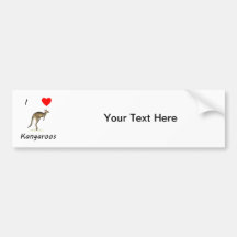 I Love Kangaroos Bumper Sticker