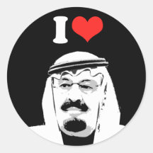 I Love King Abdullah Round Sticker