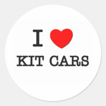 I LOVE KIT CARS ROUND STICKER
