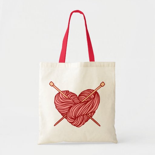 I Love Knitting Tote Bags