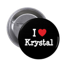 I love Krystal heart T-Shirt Buttons