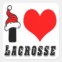 I Love Lacrosse Design Square Sticker