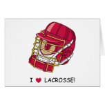 I Love Lacrosse Greeting Cards