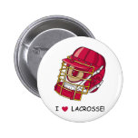 I Love Lacrosse Pinback Buttons