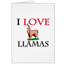 I Love Llamas Greeting Cards