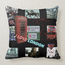 I LOVE LONDON - Full colour Throw Pillows