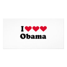 I Love Love Love Obama T-shirt Customised Photo Card