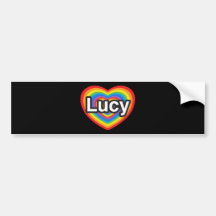 I love Lucy. I love you Lucy. Heart Bumper Stickers