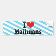 I Love Mailmans Bumper Sticker