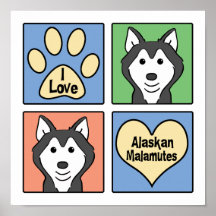 I Love Malamutes Print
