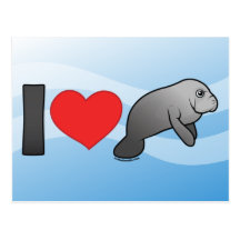 I Love Manatees Post Card