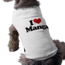 I Love Manga Dog T Shirt