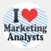 I Love Marketing Analysts Round Sticker