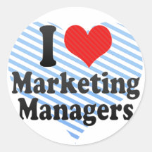 I Love Marketing Managers Round Stickers
