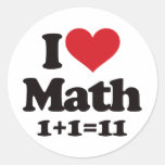 I Love Math! Round Sticker