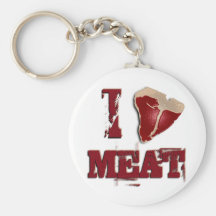 I Love Meat Keychain