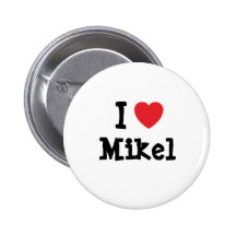 I love Mikel heart custom personalised Pin