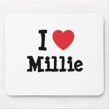 I love Millie heart T-Shirt Mouse Pad