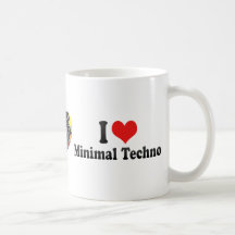 I Love Minimal Techno Coffee Mugs