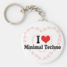 I Love Minimal Techno Key Chains