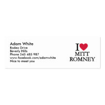 I love Mitt Romney Business Card Template