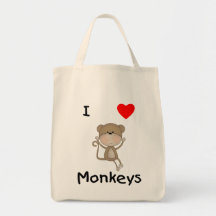 I Love Monkeys (2) Tote Bag