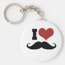 I Love Moustache Key Chains