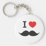 I Love Moustache Keychain
