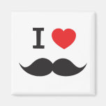 I Love Moustache Magnets