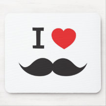 I Love Moustache Mousepad