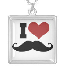 I Love Moustache Necklaces