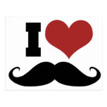 I Love Moustache Postcard