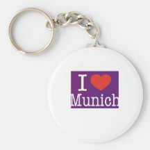I Love Munich Purple Key Chains