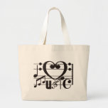 I LOVE MUSIC CANVAS BAGS