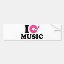 I love music DJ Bumper Sticker